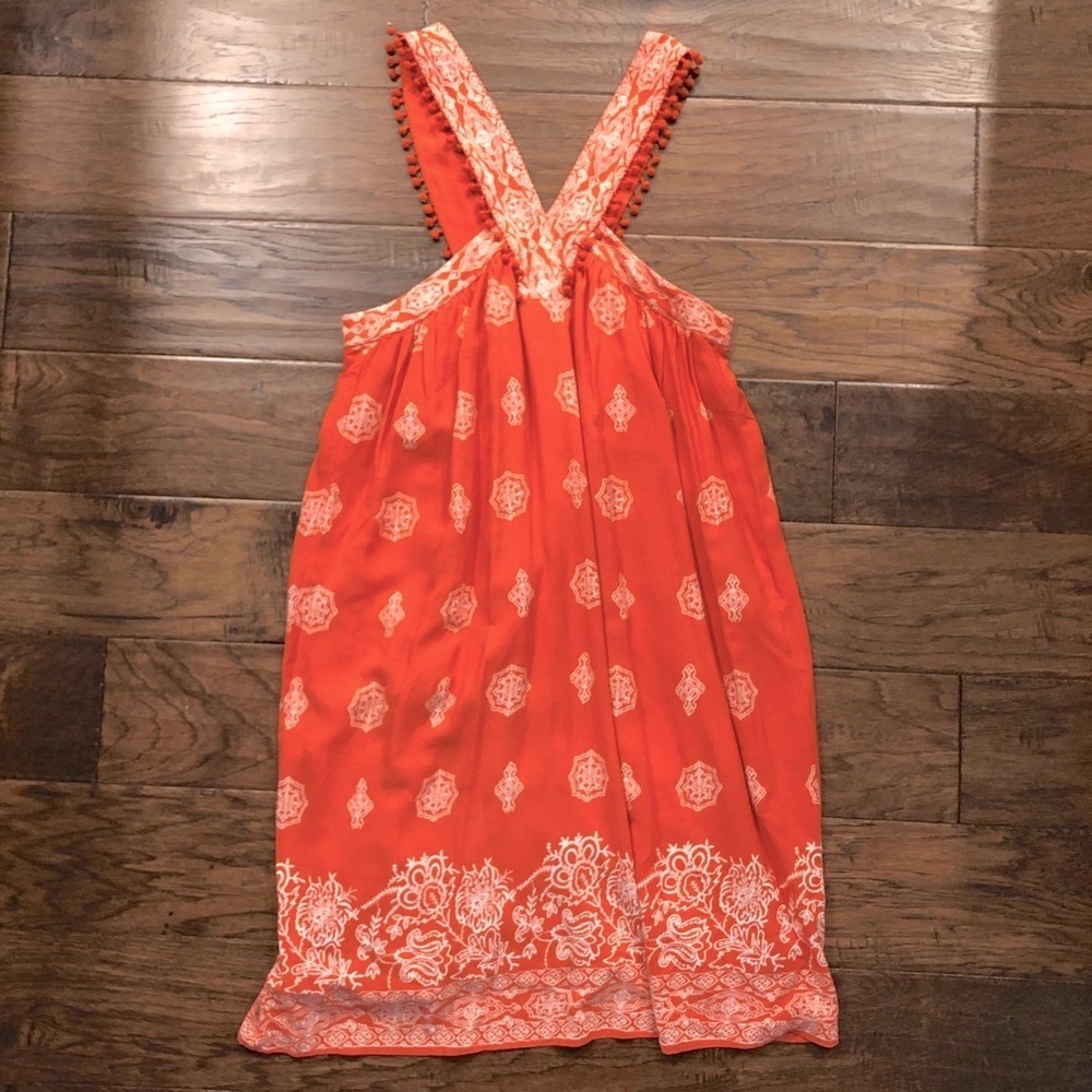 Orange Loft Dress XS Boho Sleveless Dress game day